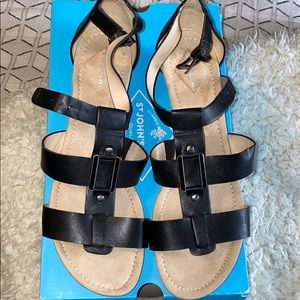 St. John’s Bay black sandals sbj Nora size 10